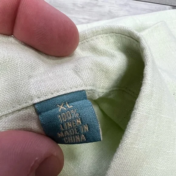 Tommy Bahama Mint Green Linen Shirt XL - Picture 4 of 4